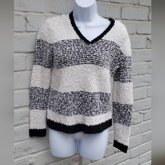 Justice Other - Girls size 14 black and white fuzzy sweater